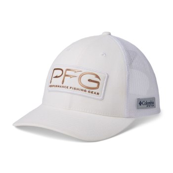 Columbia PFG Mesh Snap Back Ball, Gorras Blancos Para Mujer | 394218-GWU